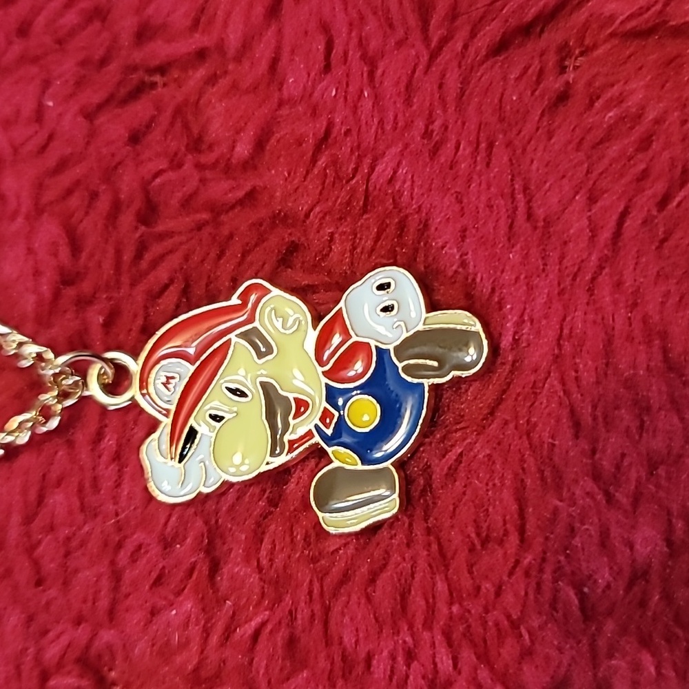 Super Mario Bros Necklace Kawaii Anime Mario Charm (Brand New)